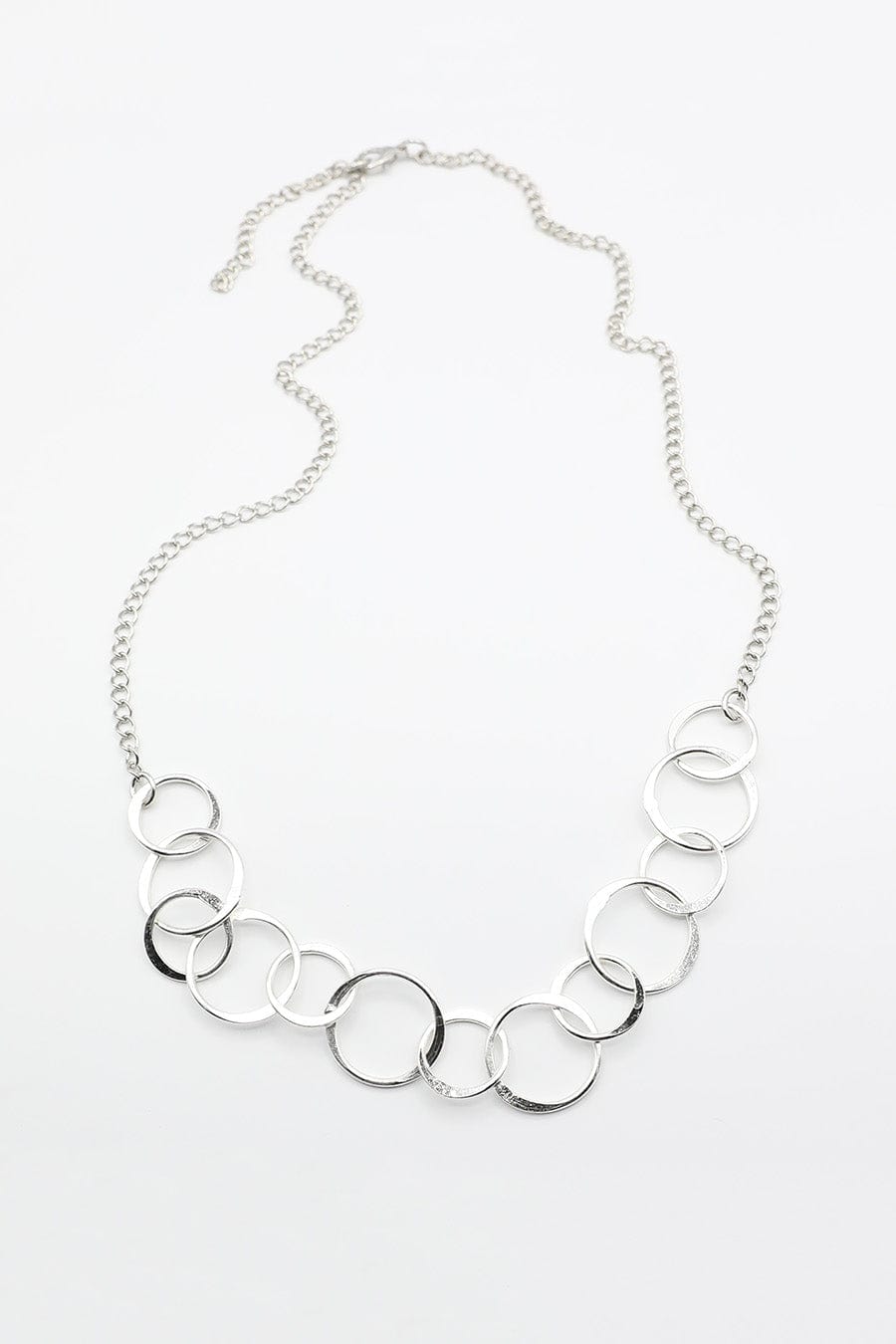 Cascade Of Silver Rings Necklace