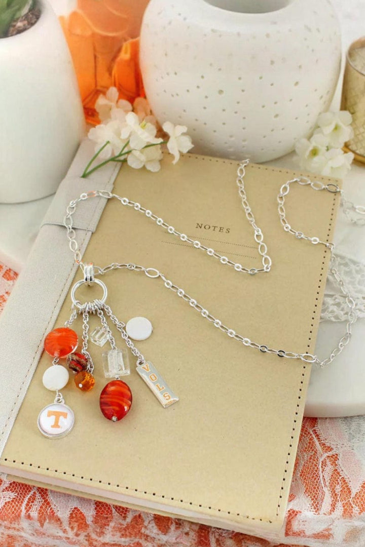 Cascading Charm Centerpiece Tennessee Vols Fan Necklace