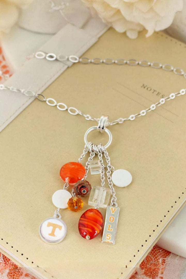 Cascading Charm Centerpiece Tennessee Vols Fan Necklace
