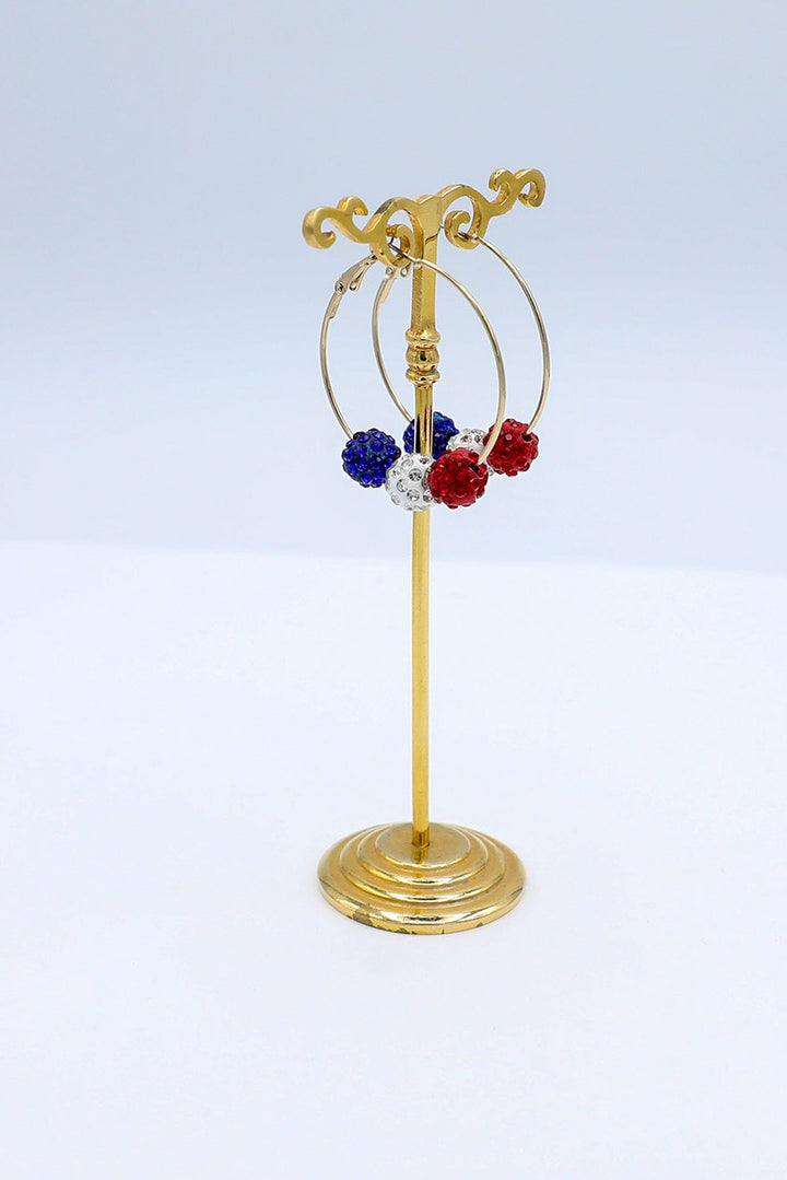 Celebrate Red White and Blue Hoop Earrings