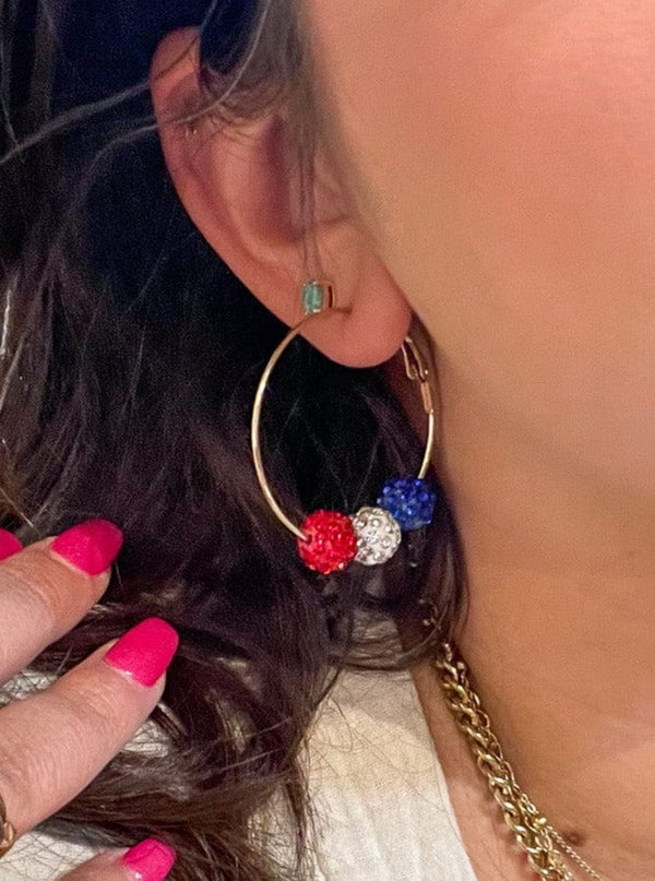 Celebrate Red White and Blue Hoop Earrings