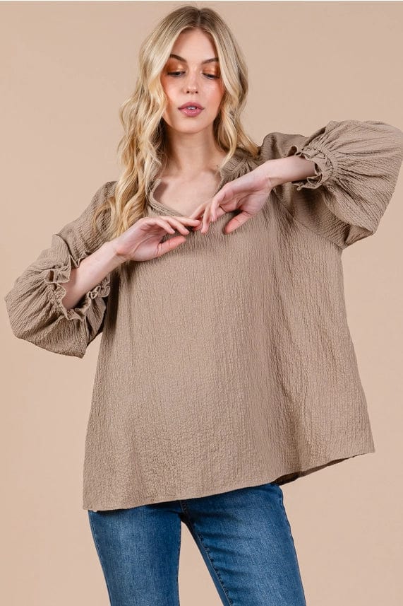 Ces Femme Minimalist Gauze Quarter Sleeve Top