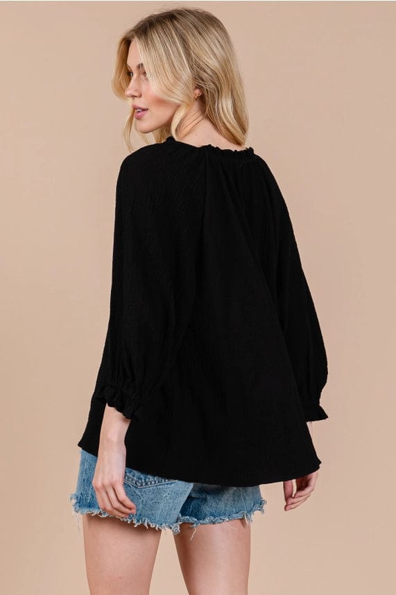 Ces Femme Minimalist Gauze Quarter Sleeve Top