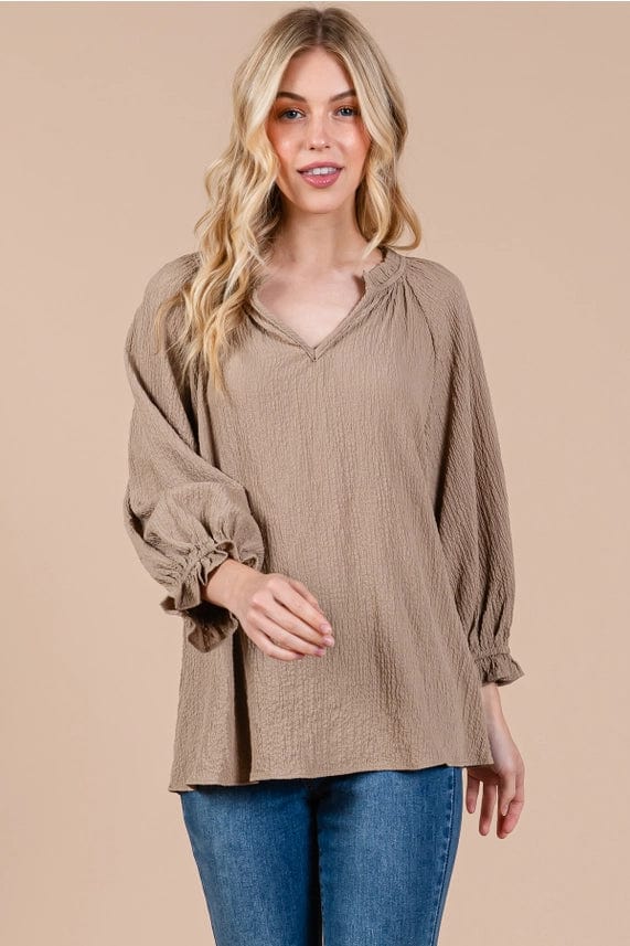 Ces Femme Minimalist Gauze Quarter Sleeve Top