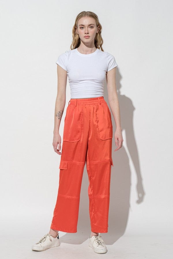 Ces Femme Solid Straight Pants with Elastic Waist Band