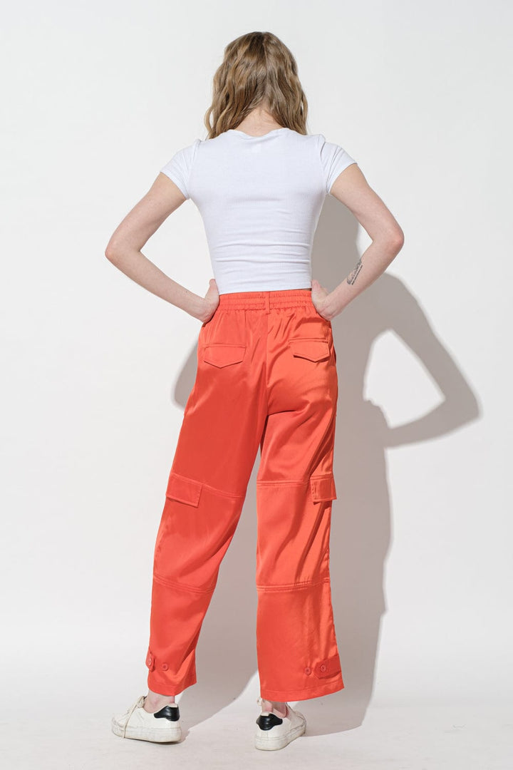 Ces Femme Satin Cargo Pants with Front Tie – jfybrand