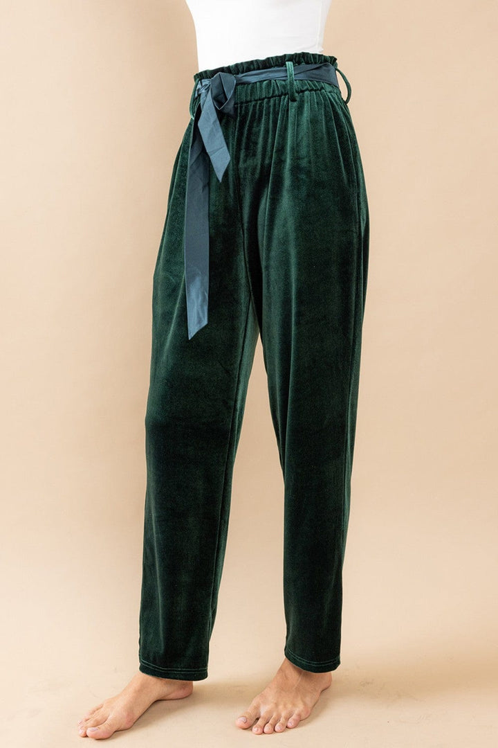 Ces Femme Velvet Suit Pants with Belt