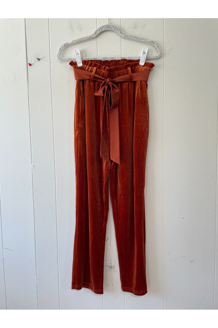 Ces Femme Velvet Suit Pants with Belt