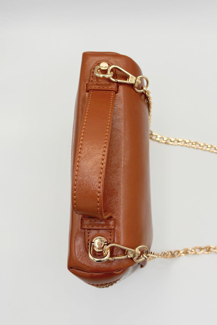 Chain Crossbody Vegan Leather Zip Top Handle Clear Rectangle Concert Stadium Bag