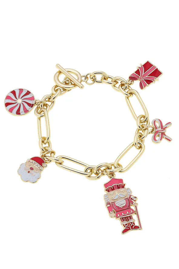 Christmas Cheer Enamel Charm Bracelet