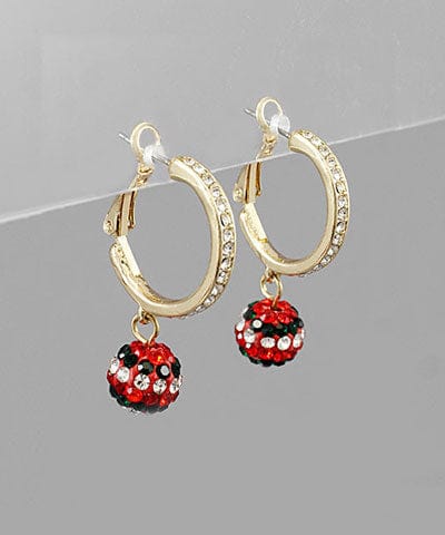 Christmas Crystal Ball Christmas Studded Huggie Hoops