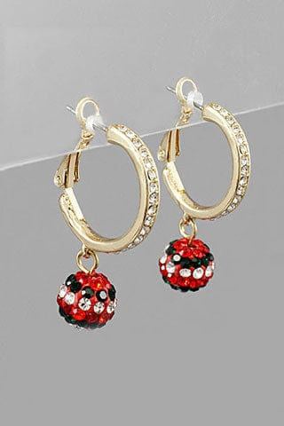 Christmas Crystal Ball Christmas Studded Huggie Hoops
