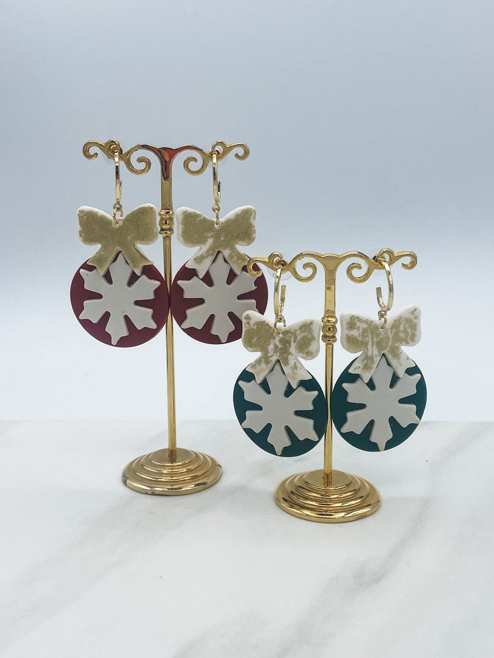 Christmas Snowflake Clay Earrings