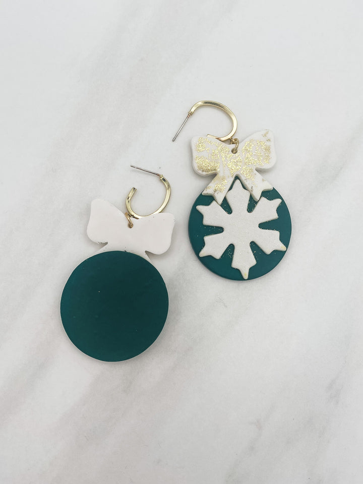 Christmas Snowflake Clay Earrings