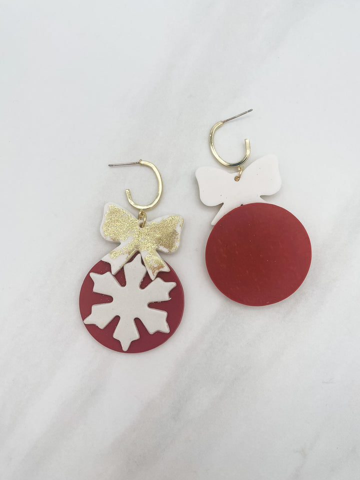 Christmas Snowflake Clay Earrings