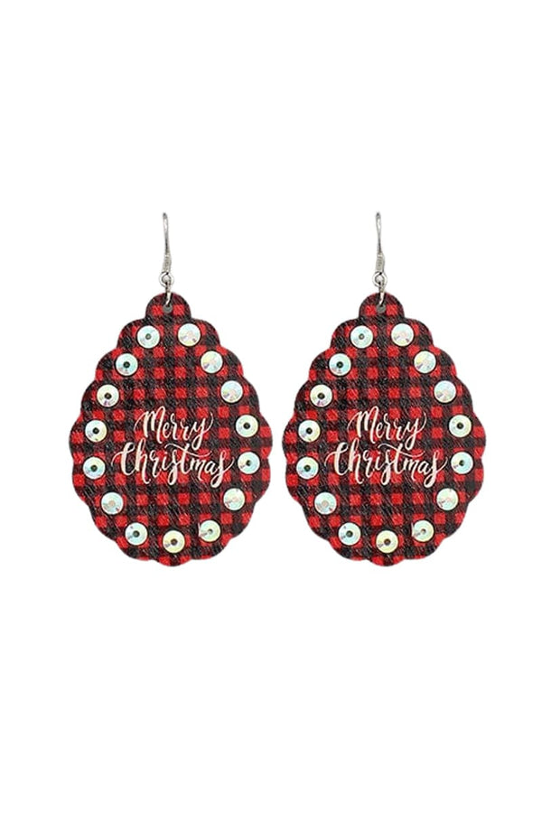 Christmas Theme Wood Earrings