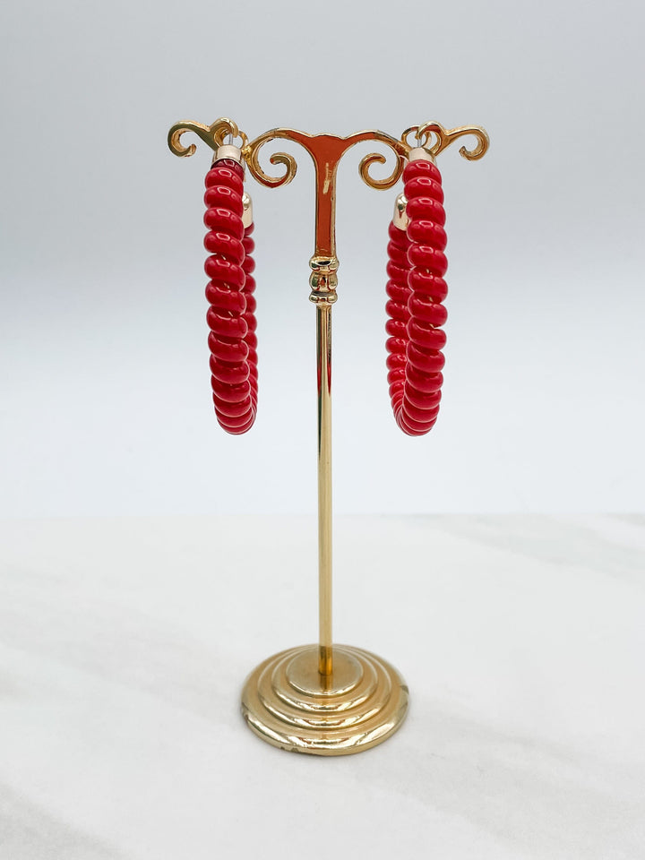 Christmas Twist Gold Capped Hoops