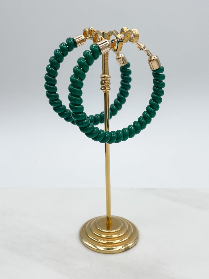 Christmas Twist Gold Capped Hoops