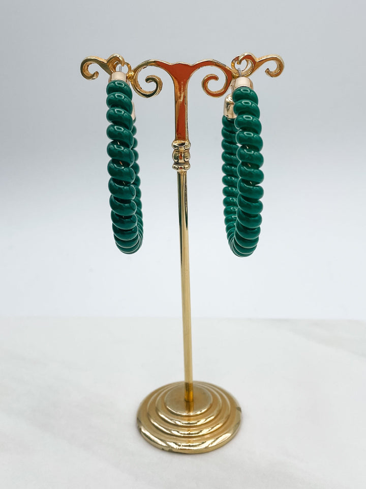 Christmas Twist Gold Capped Hoops