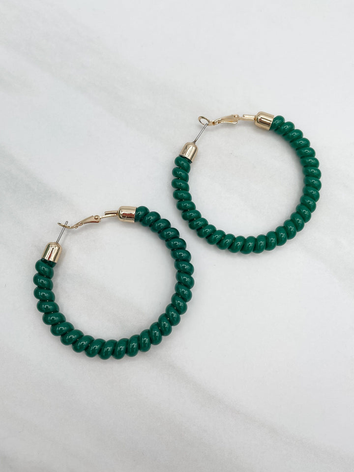 Christmas Twist Gold Capped Hoops
