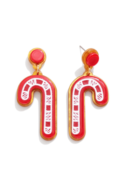 Chunky Candy Cane Dangle Earrings
