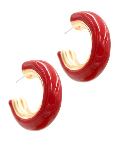 Chunky Colored Enamel Open C-Hoops