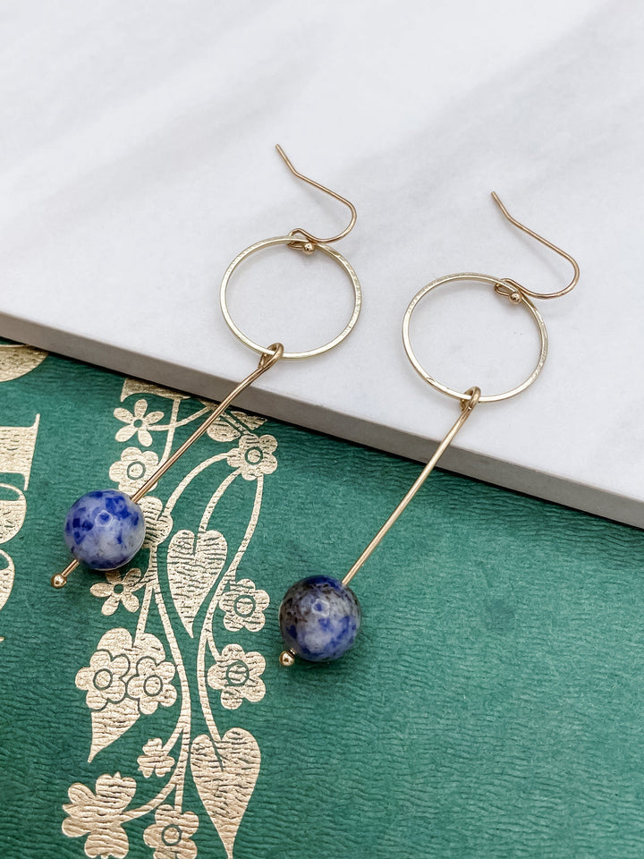 Circle Drop Sodalite Earrings