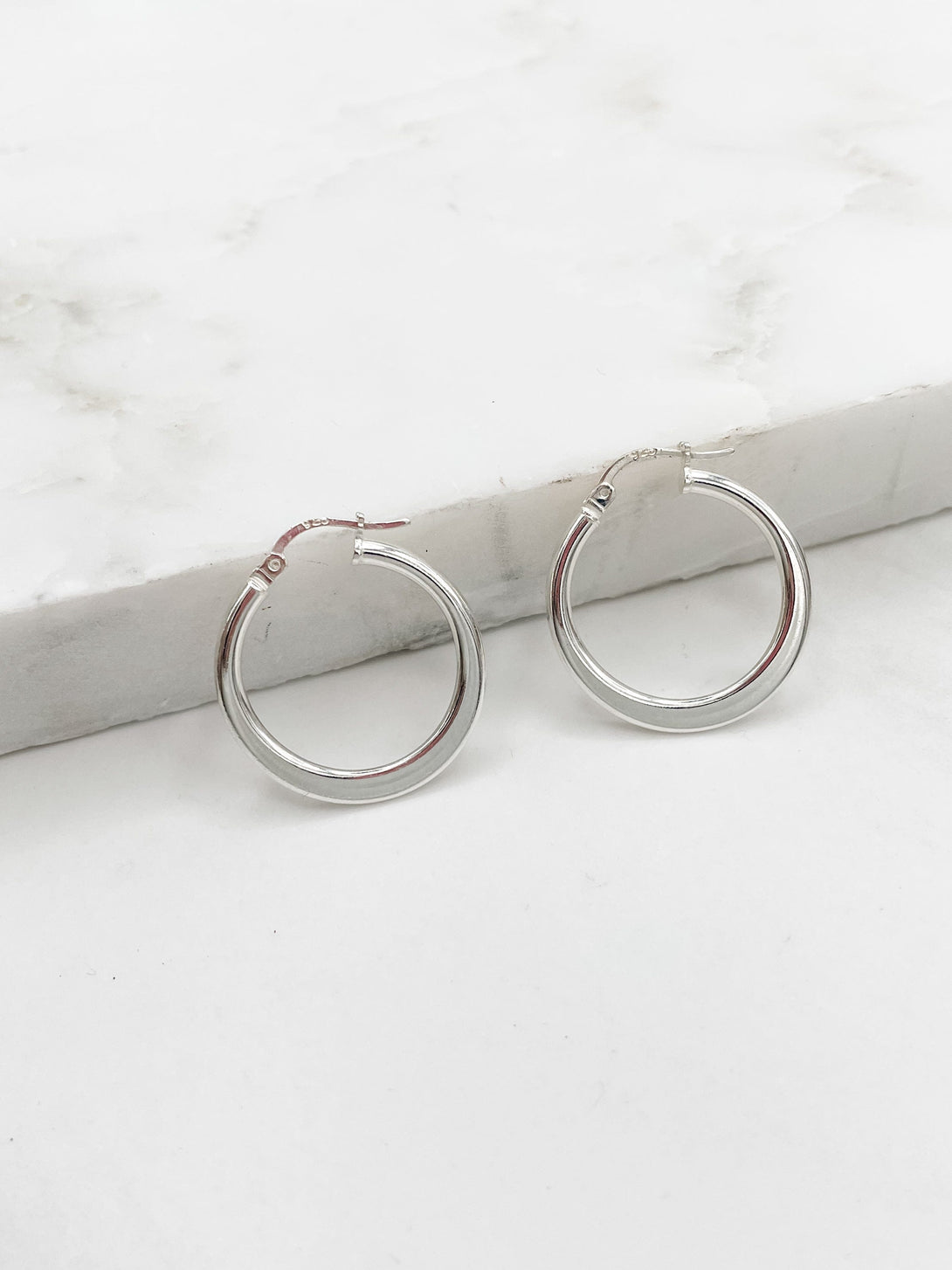 Circle Hoop Earring With Flat Side
