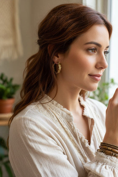 Coral Shape Cutout Clasp Hoops