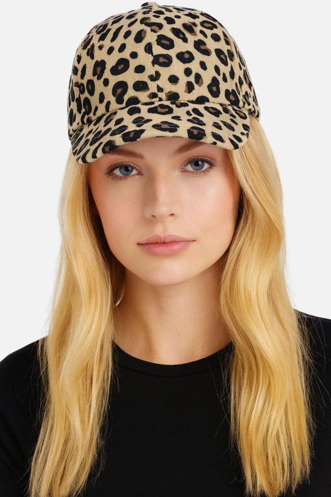 Corduroy Leopard Print Baseball Cap