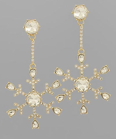 Crystal Snowflake Drop Earrings