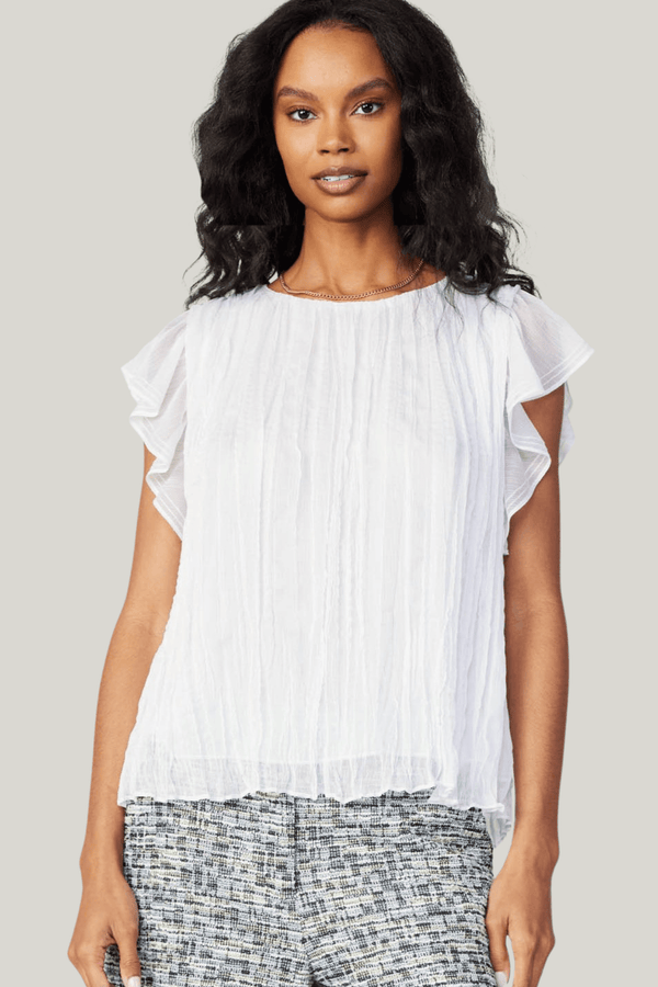 Current Air Flutter Short Sleeve Crinkle Top