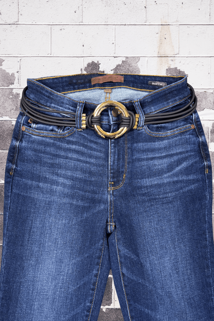 Cybele 4-Strand Vintage Gomma Belt with Large Center Ring