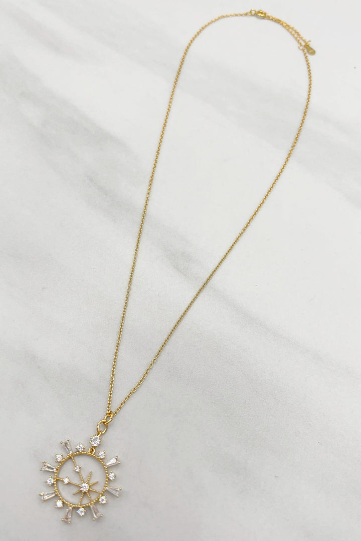Dainty Circle Celestial Star Map Set Crystal Dainty Chain Necklace