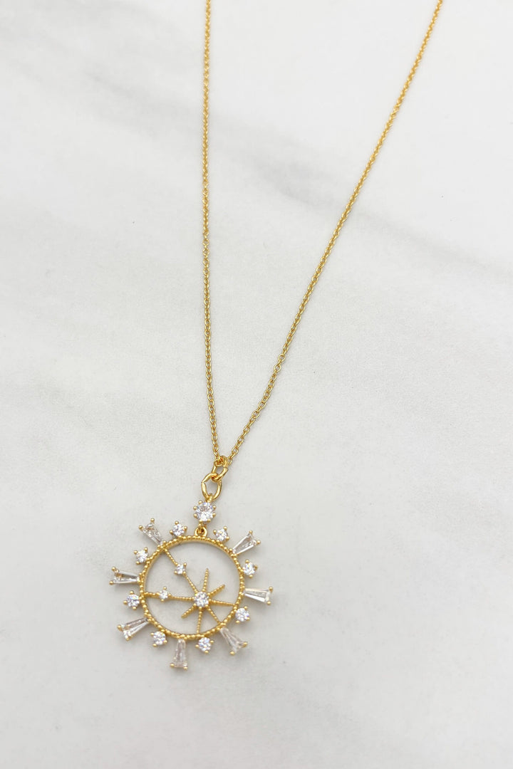 Dainty Circle Celestial Star Map Set Crystal Dainty Chain Necklace
