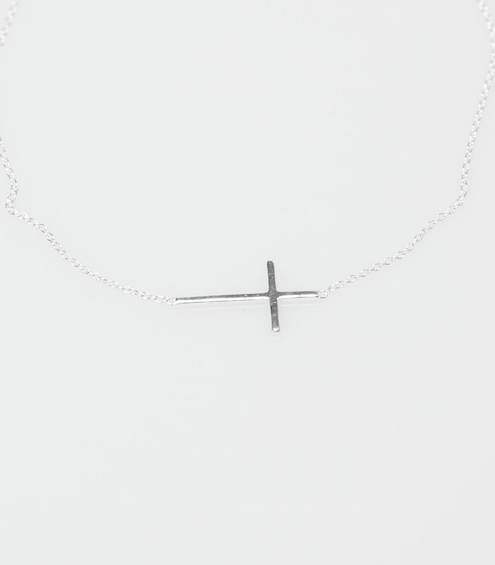 Delicate Chain Necklace with Medium Cross