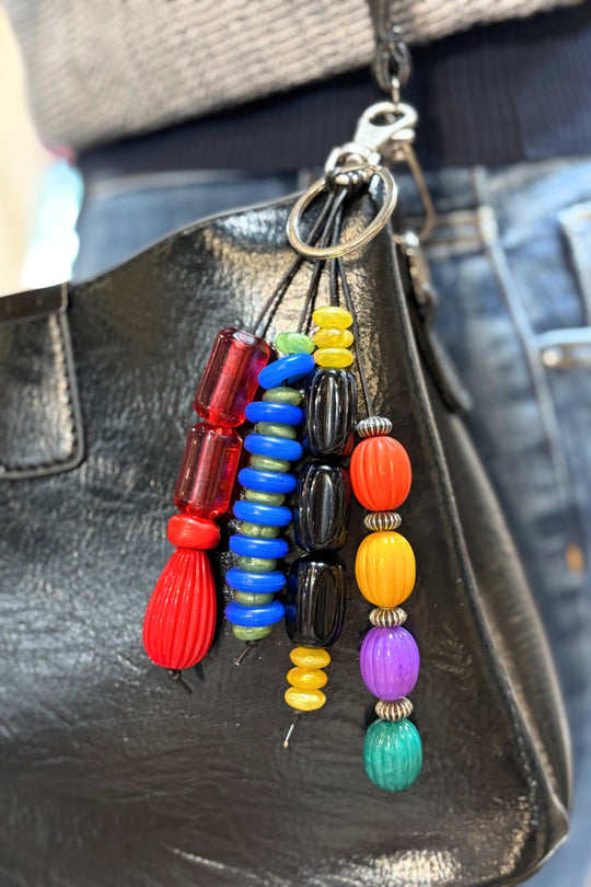 Dinnie Multicolor Beaded Handmade Handbag Charm Keychain Accessory
