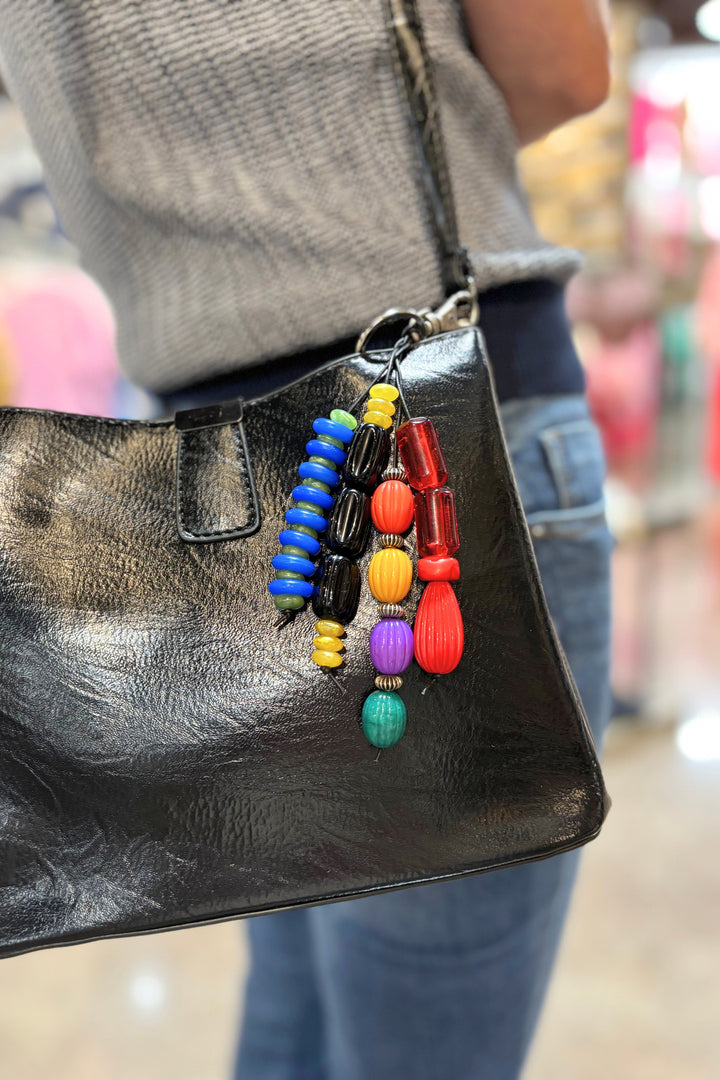 Dinnie Multicolor Beaded Handmade Handbag Charm Keychain Accessory