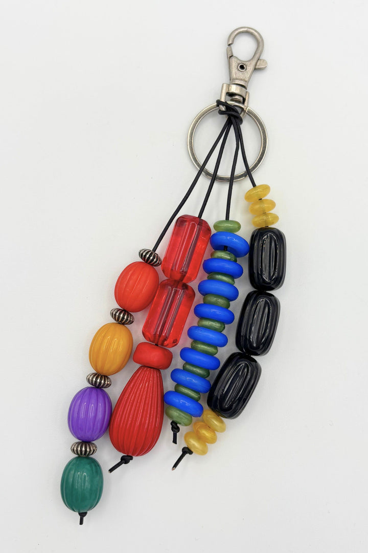 Dinnie Multicolor Beaded Handmade Handbag Charm Keychain Accessory