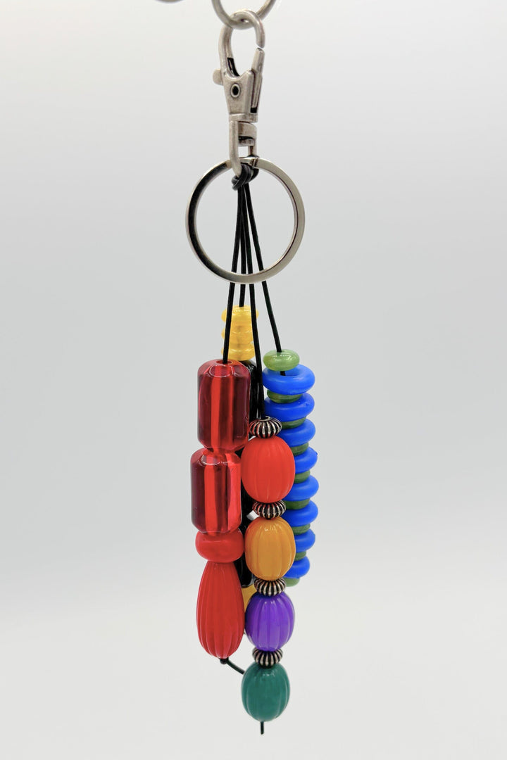 Dinnie Multicolor Beaded Handmade Handbag Charm Keychain Accessory