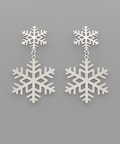 Double Layer Thin Metal Snowflake Cutout Earrings