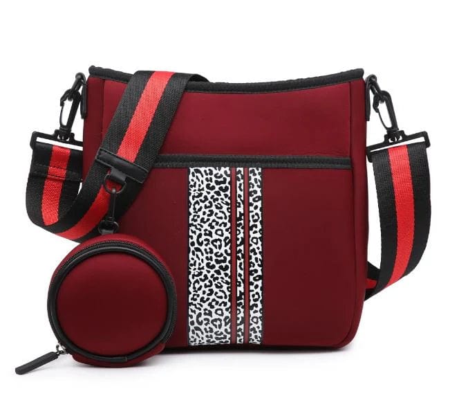 Dru Printed/Striped Neoprene Crossbody with Guitar Strap