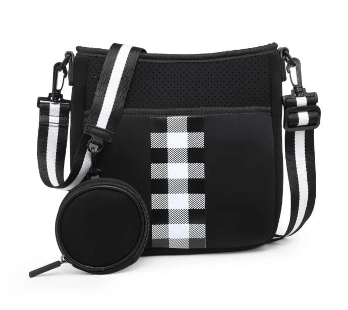 Dru Printed/Striped Neoprene Crossbody with Guitar Strap