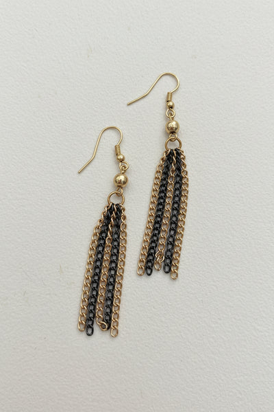 Aisa Mix Metal Dangling Chain Earrings