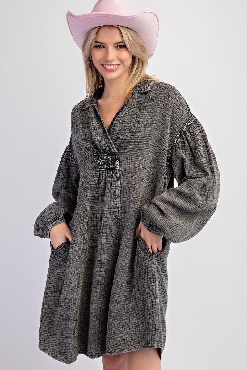 Oversized cotton shirt dress best sale