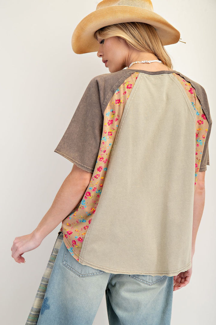 Easel Heart Patch Mix & Match Mineral Washed Top