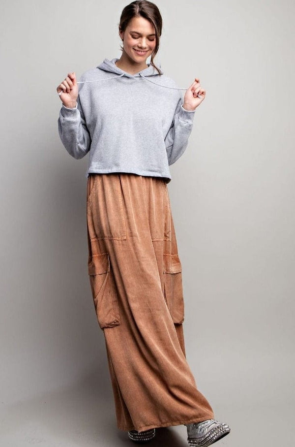 Easel Mineral Washed Cargo Skirt