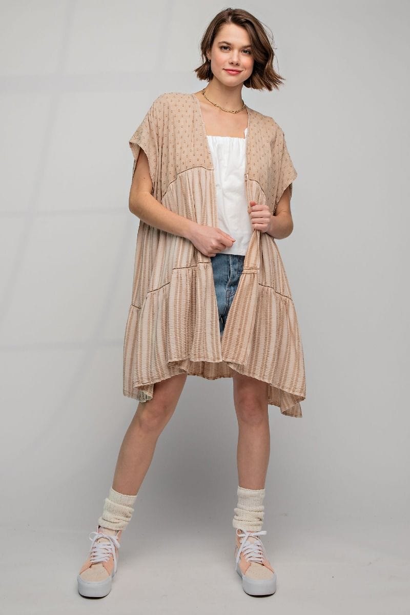 Easel Mineral Washed Tiered Duster
