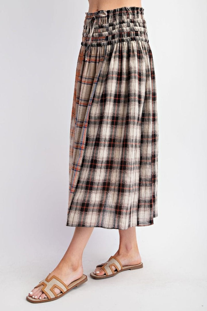 Easel Plaid Mix A-Line Maxi Interchangable Skirt/Dress