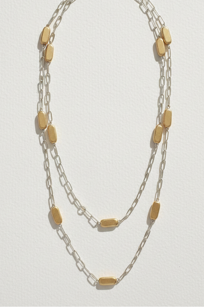 Eostre Double Layered Multi Metal Paperclip Chain Necklace